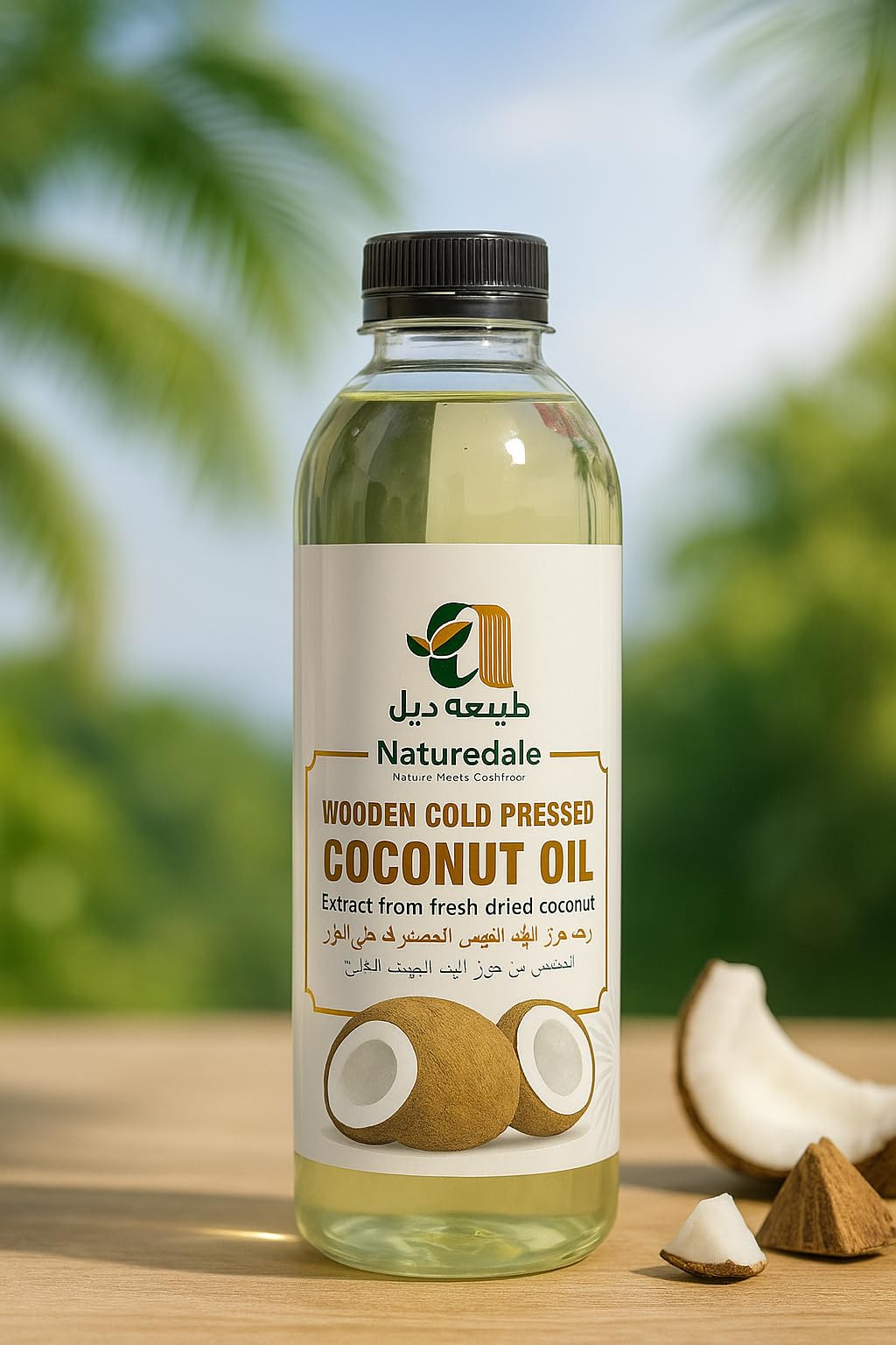Naturedale Wooden Cold-Pressed Coconut Oil, 1 Ltr : Amazon.ae: Grocery